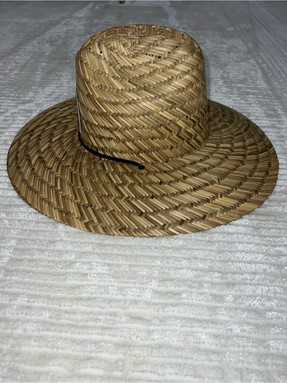 Anthropologie Natural Straw Sun Hat with Colorful Tropical Patch - Picture 4 of 9